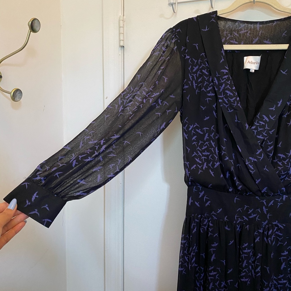 Vintage inspired flight of birds dress